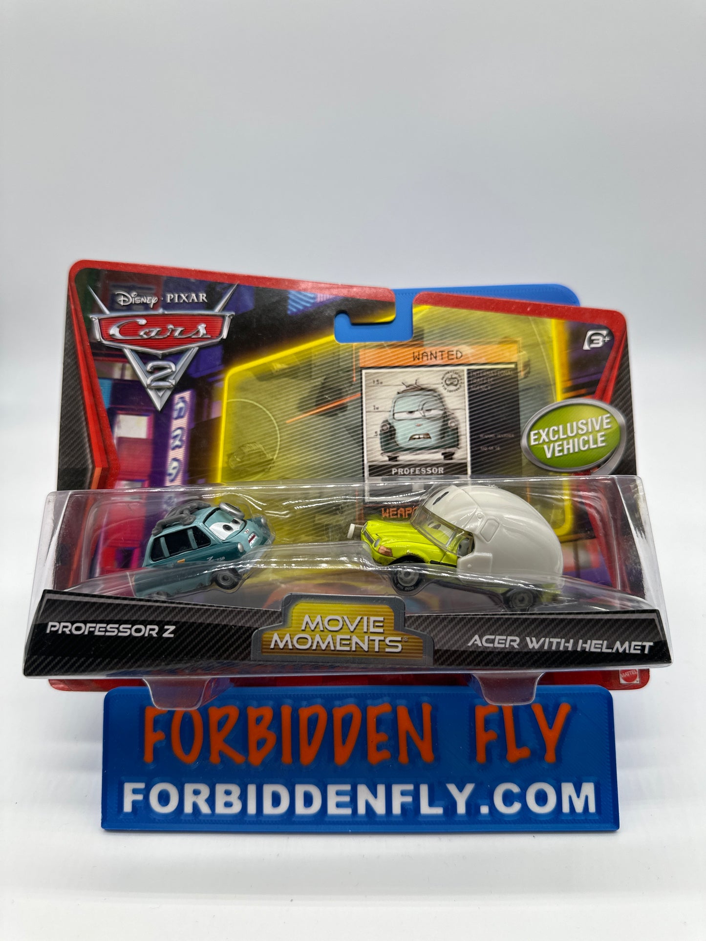 Disney Pixar Cars Movie - Cars 2 Movie Moments (Two) 2 Pack - Professor Z & Acer With Helmet