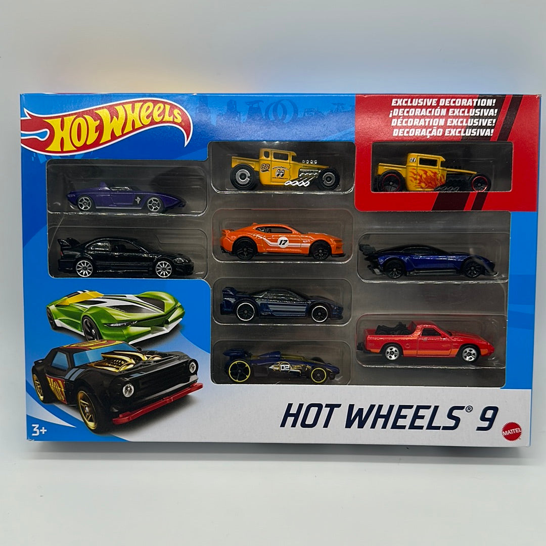 Hot Wheels 9 Pack - 2021 w/ Exclusive Yellow Bone Shaker