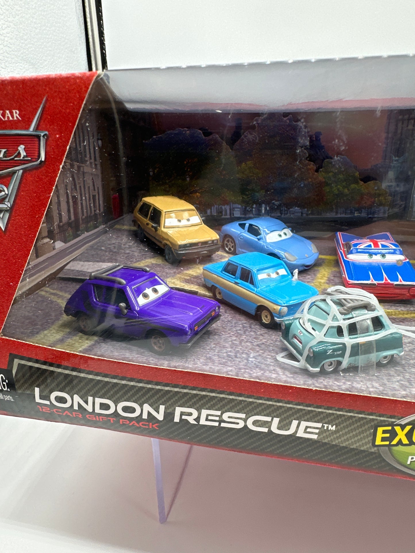 Disney Pixar Cars Movie - London Rescue Target Exclusive (Twelve) 12 Pack With Exclusive Trapped Professor Z