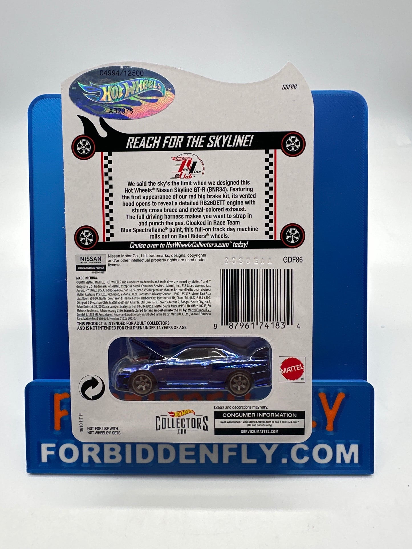 Hot Wheels RLC Red Line Club Release - Blue Nissan Skyline GT-R (BNR34)