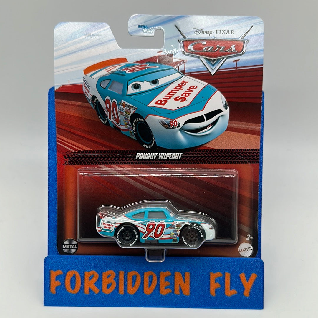 Disney Pixar Cars Movie - 2024 Release - Piston Cup Racer #90 Ponchy Wipeout (Bumper Save)