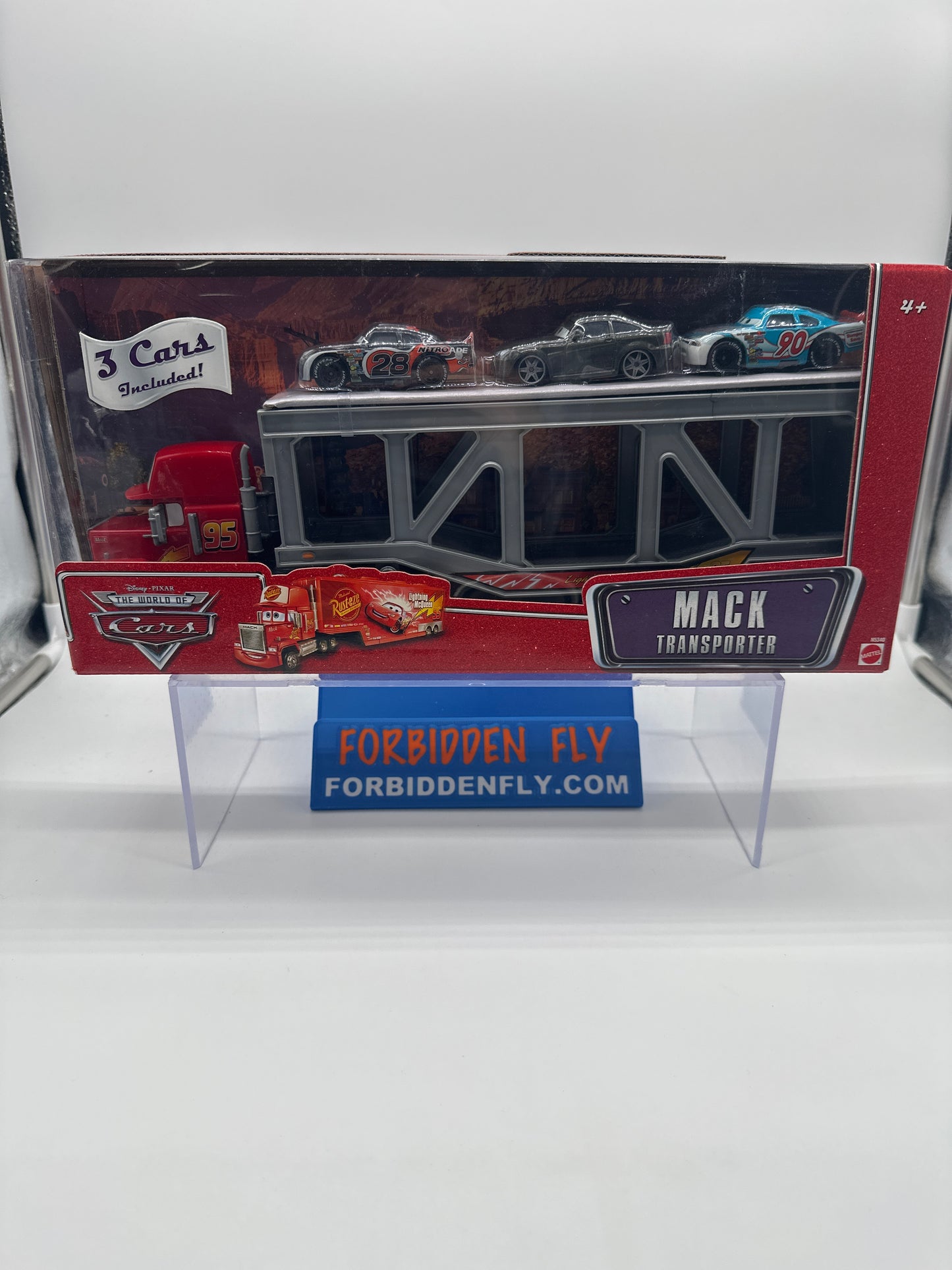 Disney Pixar Cars Movie - World of Cars - Mack Transporter Hauler with 3 Cars Set
