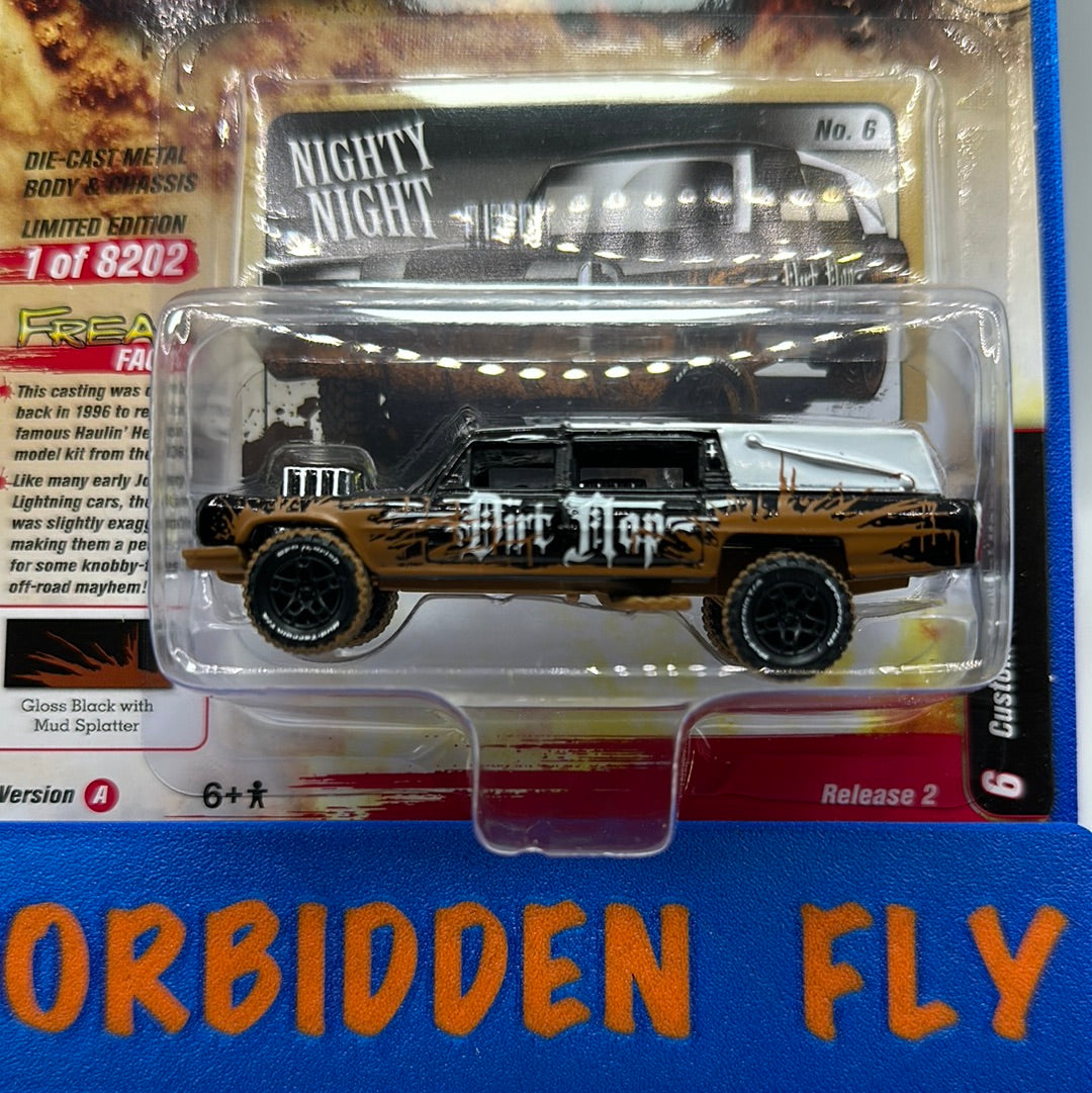 Johnny Lightning -Street Freaks - Off Road - 2022 Release 2 - Version A - Custom Haulin’ Hearse - Black
