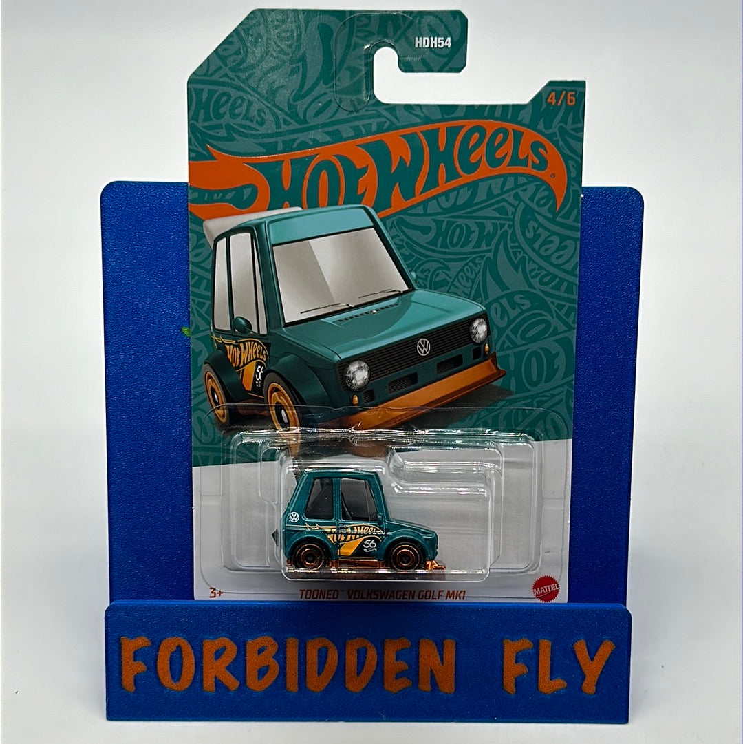 Hot Wheels Mainline - 2024 56th Anniversary - Pearl & Chrome - Mix B - Tooned Volkswagen Golf MK1