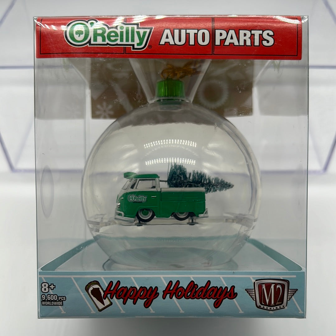 M2 Machines - 2022 O’Reilly Auto Parts Exclusive Christmas Ornament - 1960 VW Van (Bus)