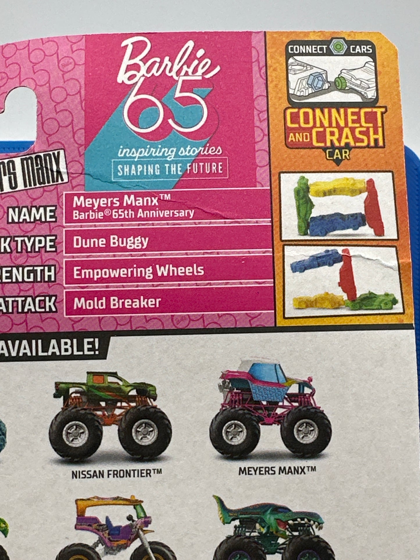 Hot Wheels Monster Trucks - 2024 Freestlye Wreckers Series - Barbie Meyers Manx w/ Crushed Car