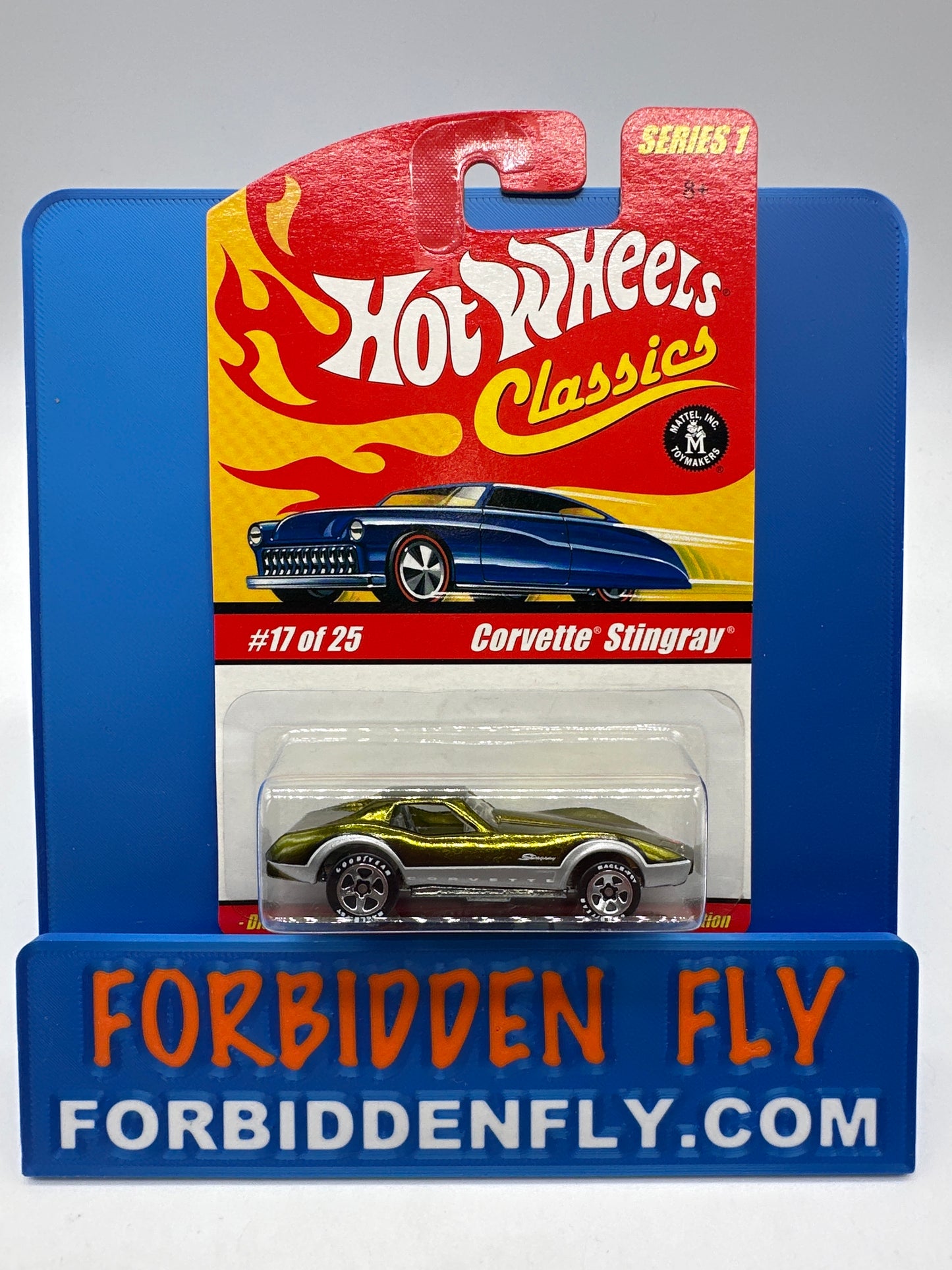 Hot Wheels Classics - Series 1 #17 of 25 - Corvette Stingray - Olive