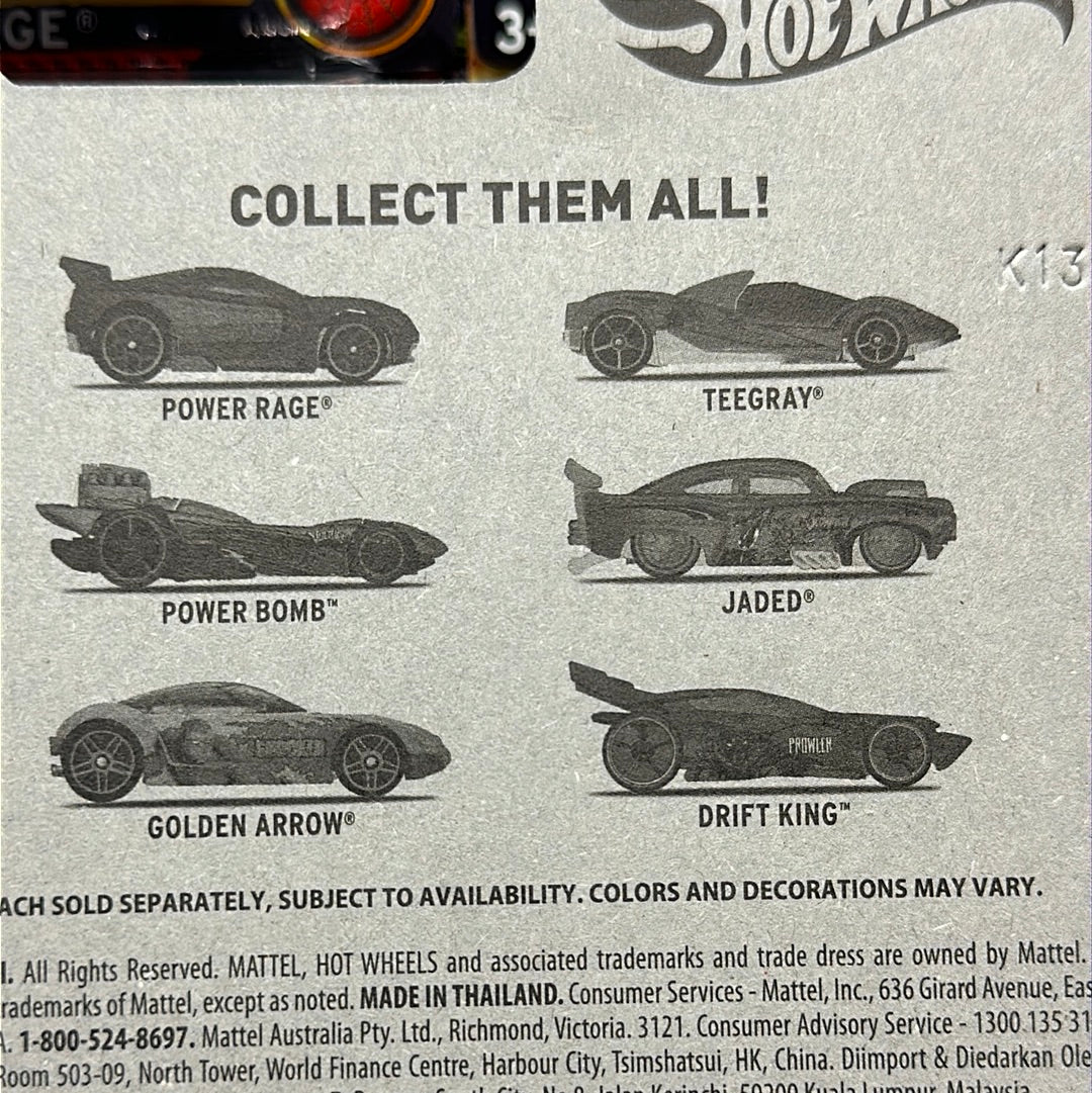 Hot Wheels - Walmart Exclusive 2016 Spder-Man Series - Complete Set of 6 and Chase (7 Cars)