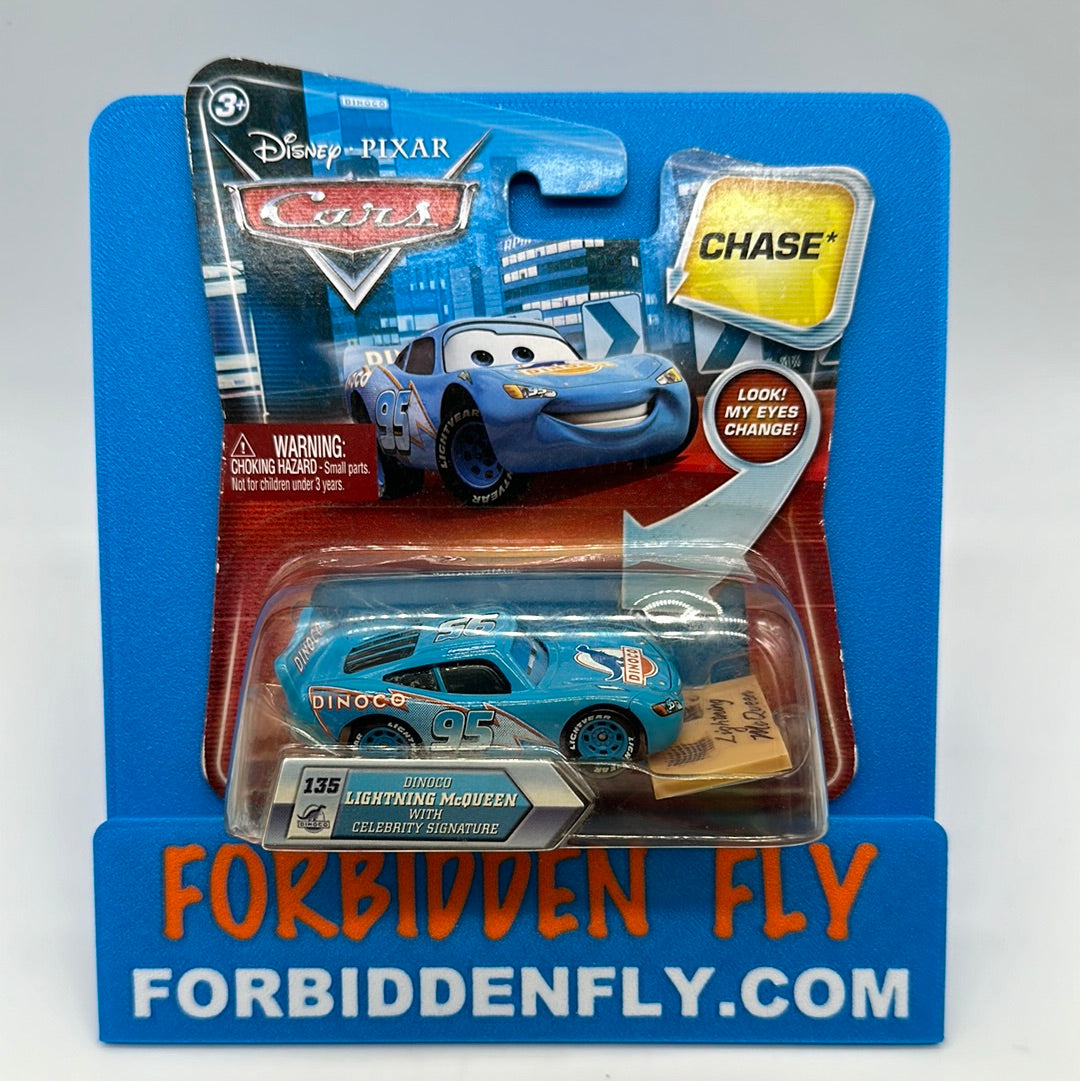 Disney Pixar Cars Movie - Eye Changing Chase - Dinoco Lightning McQueen with Celebrity Signature