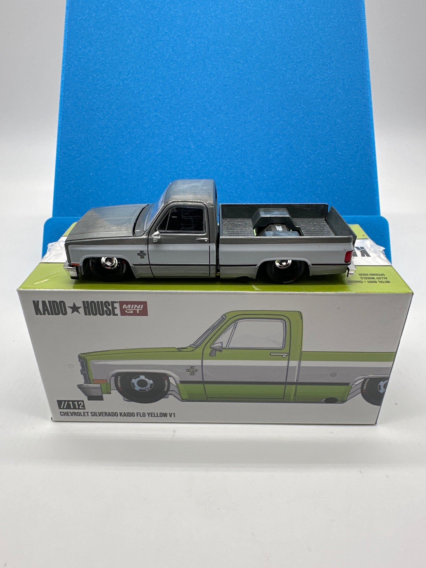 Kaido House (x MiniGT) - Raw Chase Release #112 - Chevrolet Silverado Kaido Flo Yellow V1