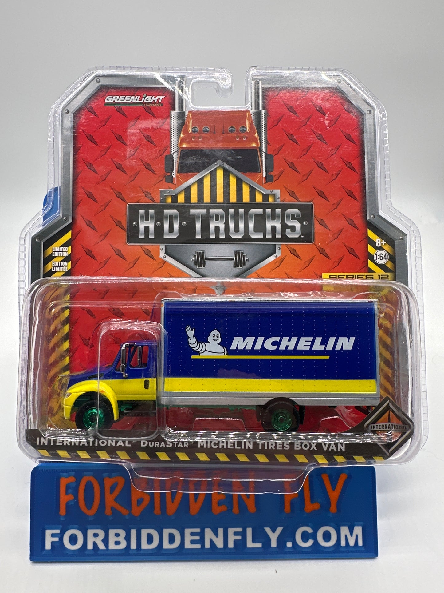 GreenLight HD Trucks Series 12 - #33120-C - International DuraStar Michelin Tires Box Van - Green Machine - Chase
