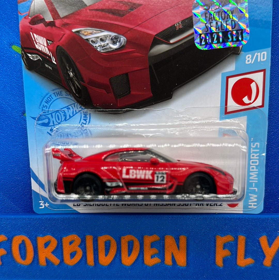 Hot Wheels 2021 Factory Stickered - LB Silhouette Works LBWK Nissan 35GT-R - Red
