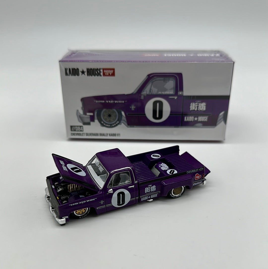 Kaido House (x MiniGT) - Regular Release #084 - Purple Chevrolet Silverado Dually Kaido V1