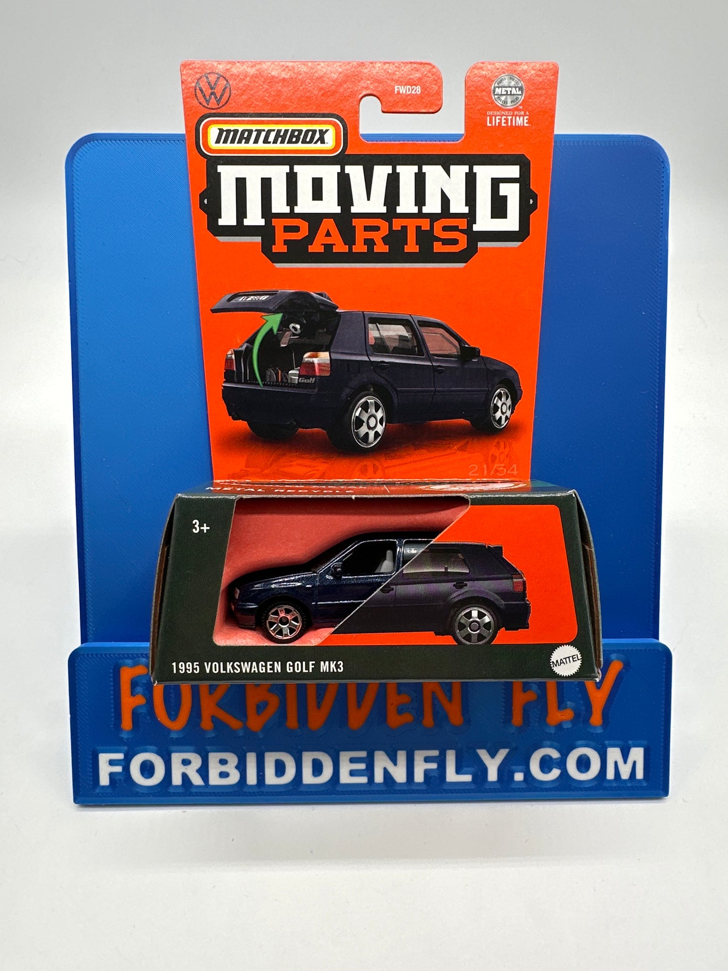 Matchbox Moving Parts Series - 1995 Volkswagen Golf MK3 - Blue