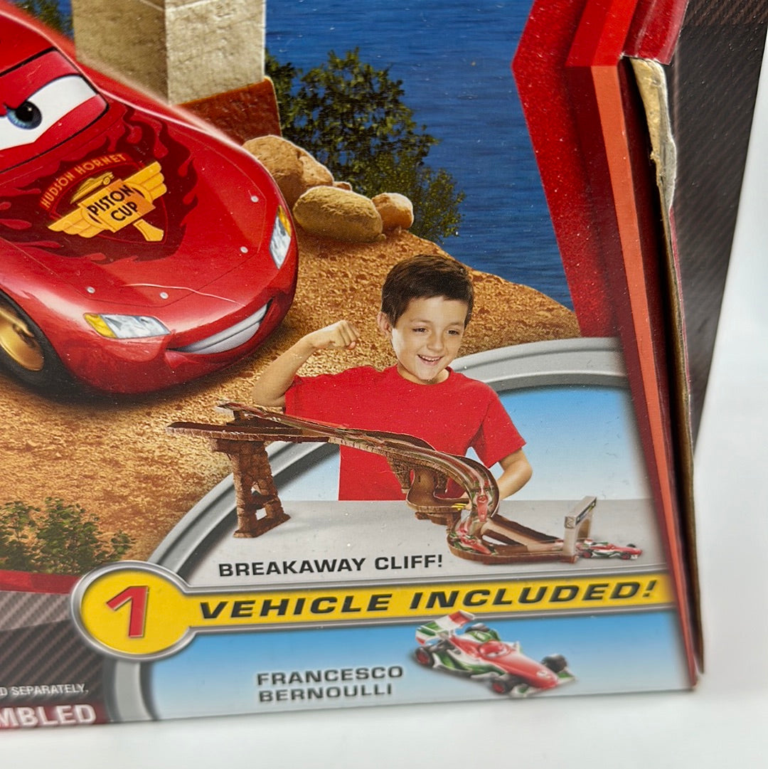 Disney Pixar Cars Movie - Cars 2 Cliffside Challenge Track Set - Playset with Cliff Track & Francesco Bernoulli Included