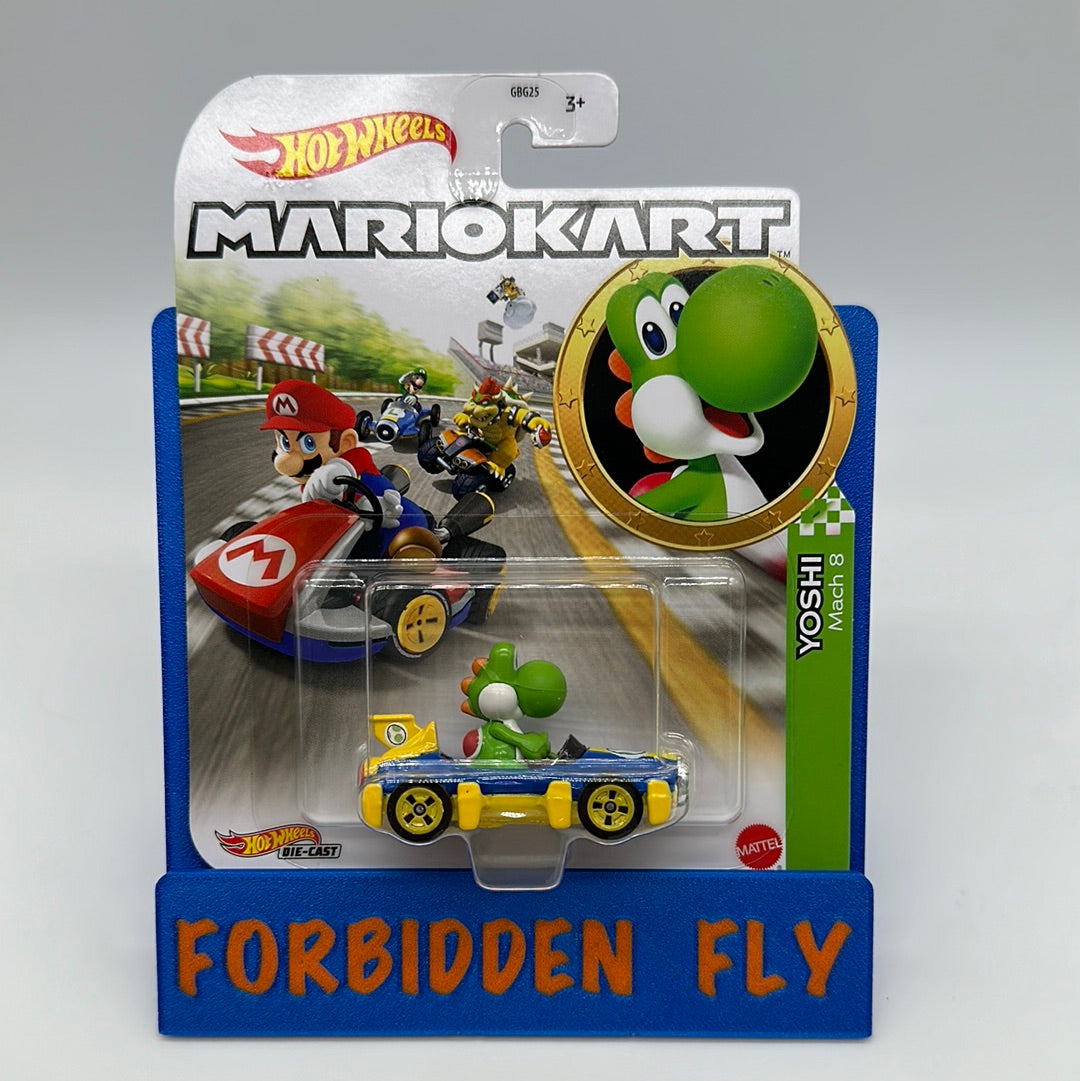 Hot Wheels Mario Kart - Character Kart - Yoshi On Mach 8