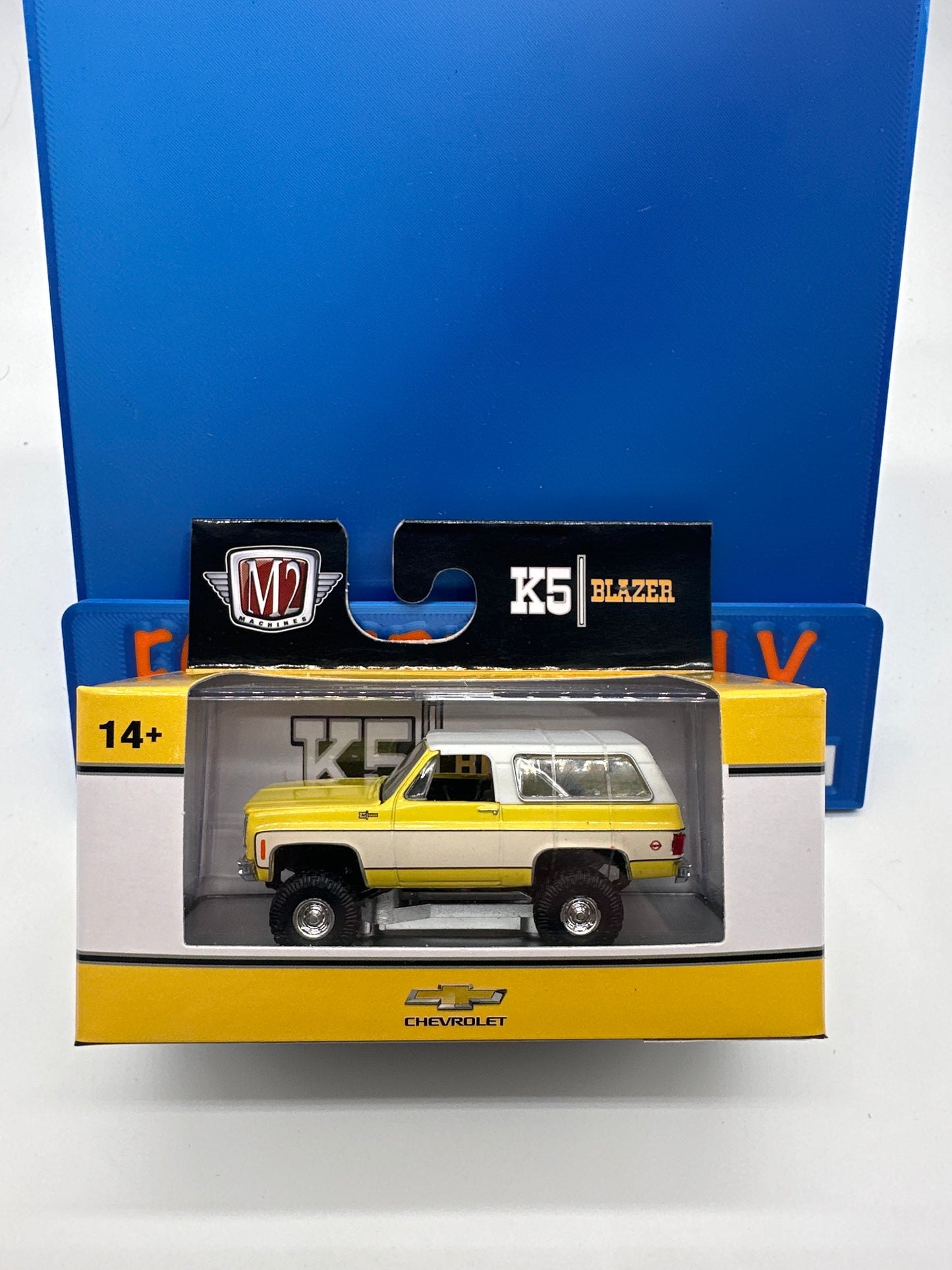 M2 Machines Acrylic Boxed Car - R75 - 1974 Chevrolet K5 Blazer - Yellow