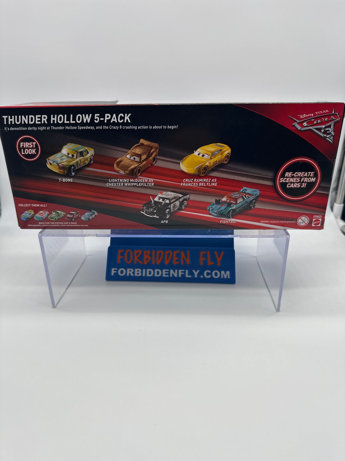 Disney Pixar Cars Movie - Demo Derby Thunder Hollow (Five) 5 Pack - T-Bone, APB, Fishtail, Lightning McQueen as Chester Whipplefilter, Cruz Ramirez as Frances Beltline