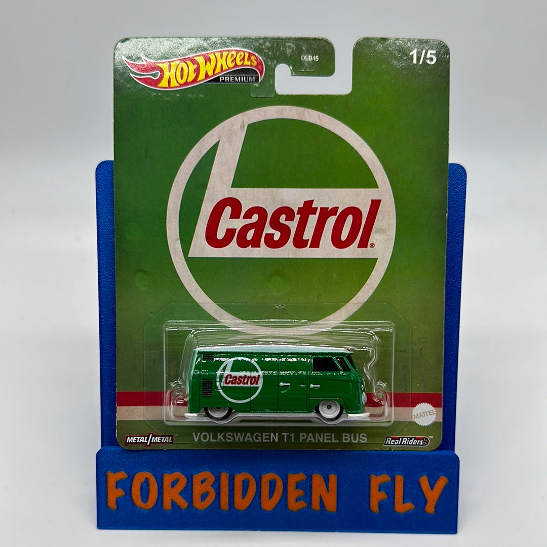 Hot Wheels Premium - Pop Culture Entertainment 2023 Mix U #1/5 - Castrol Oil Volkswagen VW T1 Panel Bus