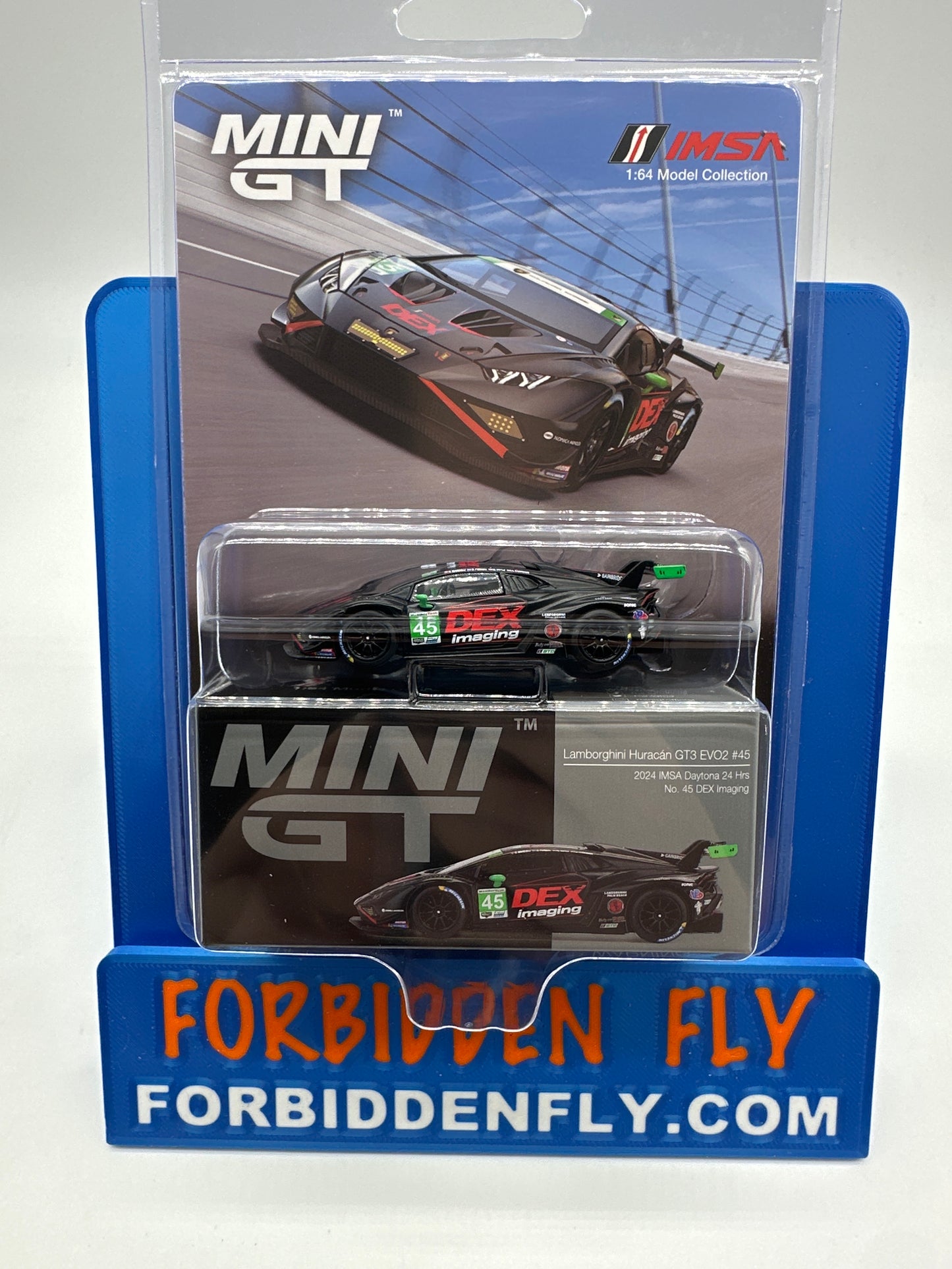 Mini GT Regular Release #1129 - Lamborghini Huracán GT3 EVO2 #45 (2024 IMSA Daytona 24 Hrs No. 45 DEX Imaging)