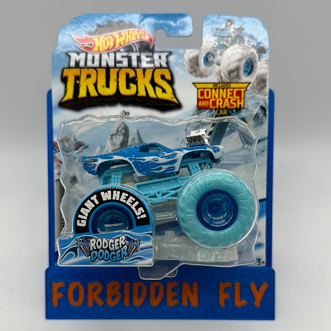 Hot Wheels Monster Trucks - 2021 Blizzard Bashers Series - Giant Wheels Connect & Crash Rodger Dodger