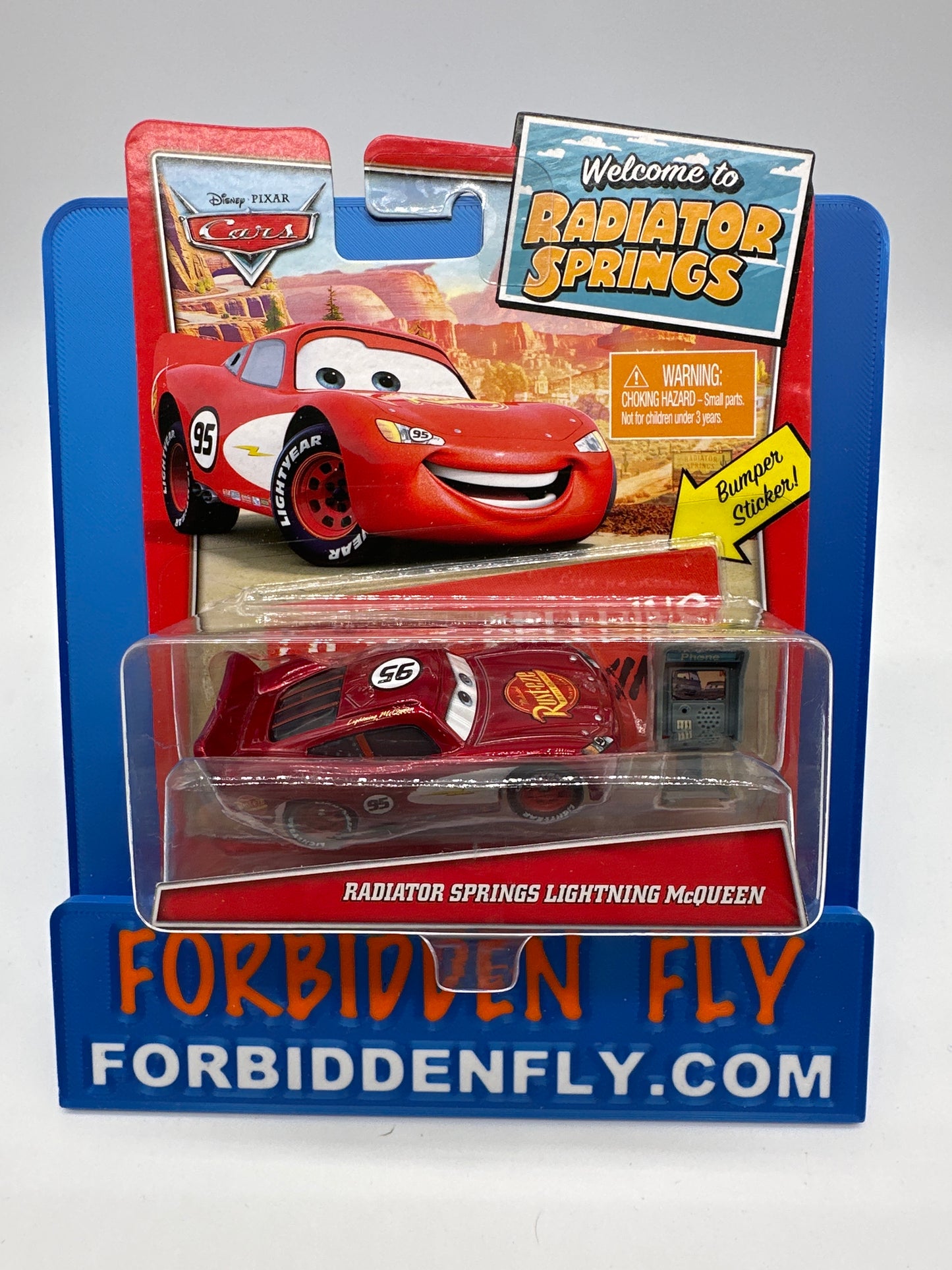 Disney Pixar Cars Movie - Welcome To Radiator Springs Card Series - Radiator Springs Lightning McQueen With Bumper Sticker