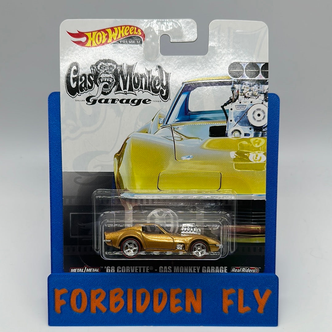 Hot Wheels 2020 Retro Entertainment Premium Single - Gold ‘68 Corvette Gas Monkey Garage