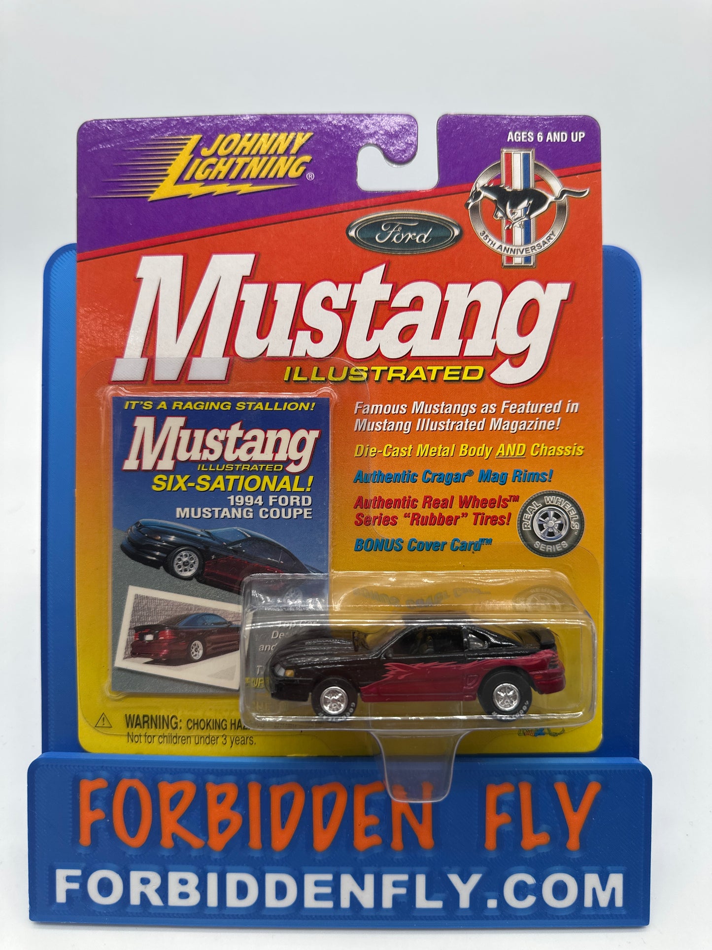 Johnny Lightning - Mustang Illustrated Series - 1994 Mustang Coupe - Black/Red