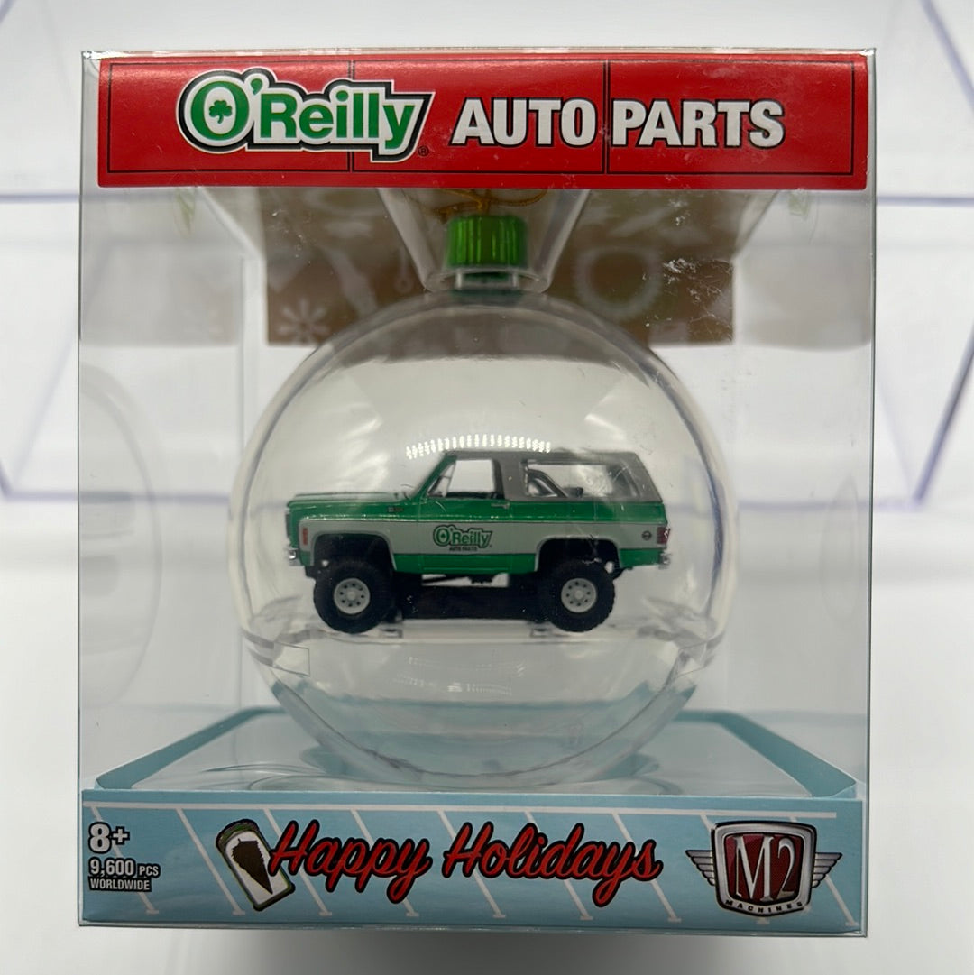 M2 Machines - 2022 O’Reilly Auto Parts Exclusive Christmas Ornament - 1974 Chevy Blazer K-5