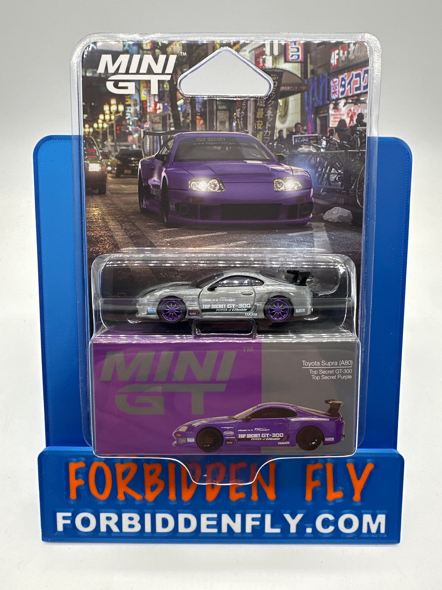 Mini GT Release #1067 - Toyota Supra (A80) Top Secret GT-300 - Top Secret Purple - Raw Chase