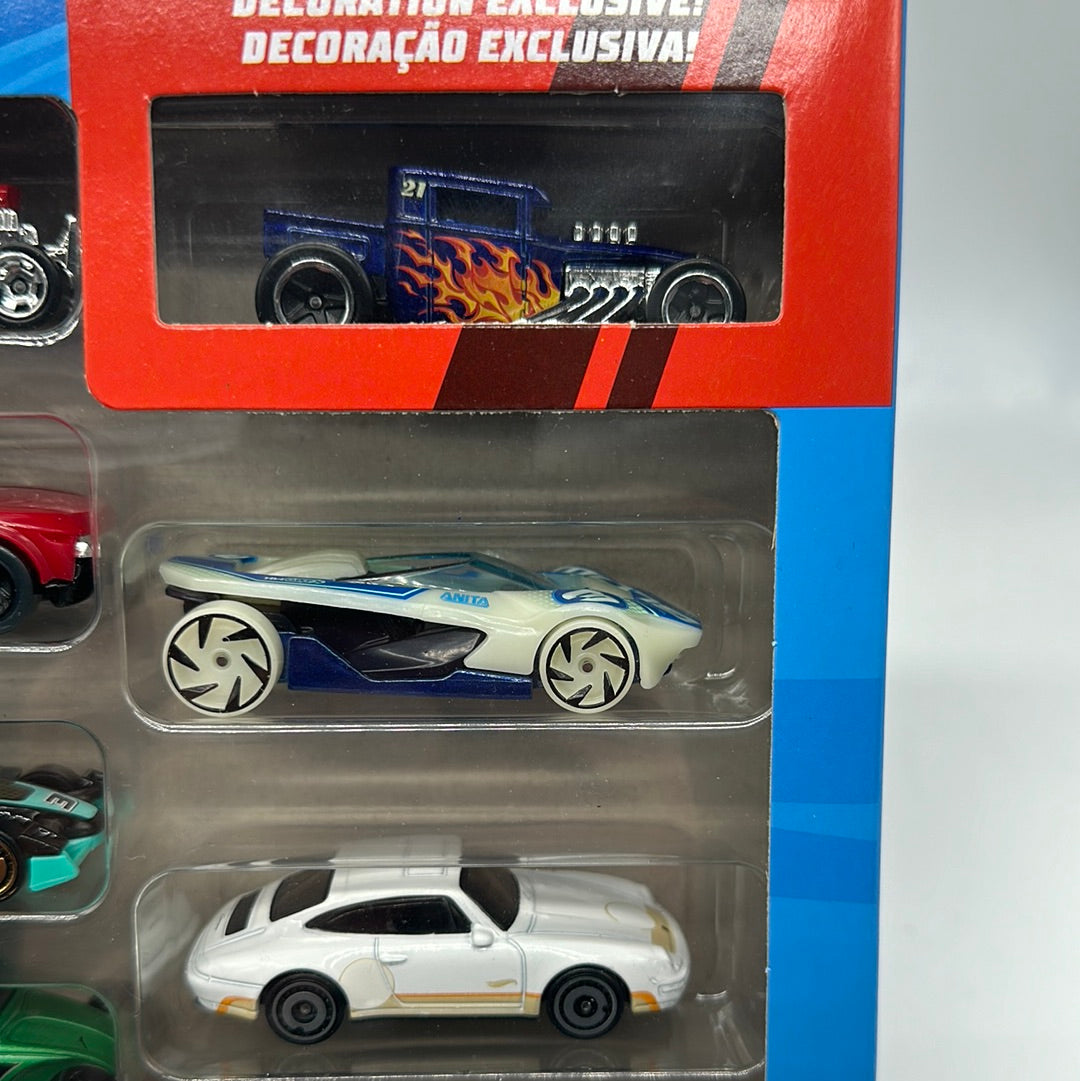 Hot Wheels 9 Pack - 2021 w/ Exclusive Blue Bone Shaker