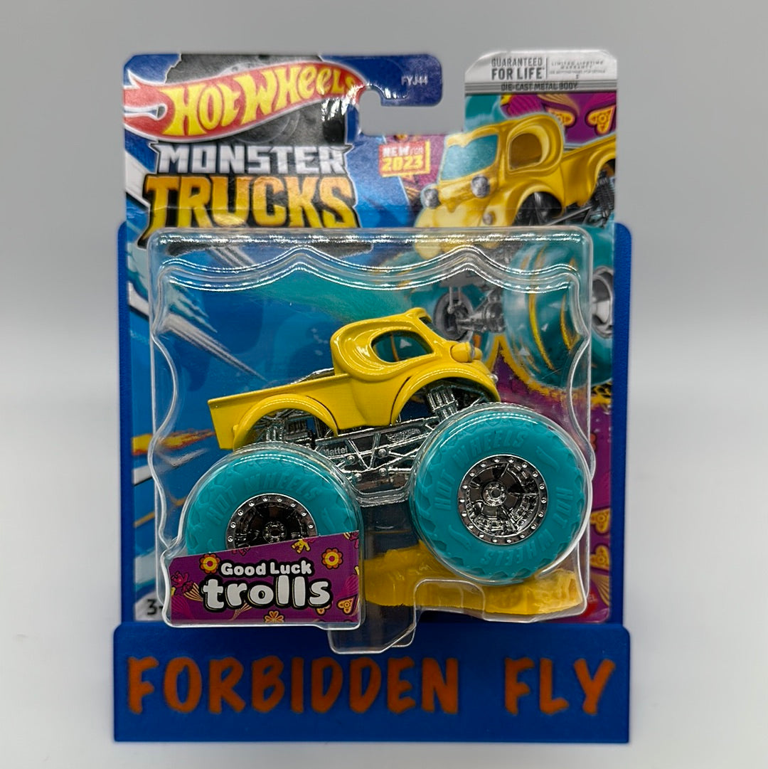 Hot Wheels Monster Trucks - 2023 Character Truck w/ Crushable Car - Good Luck Trolls
