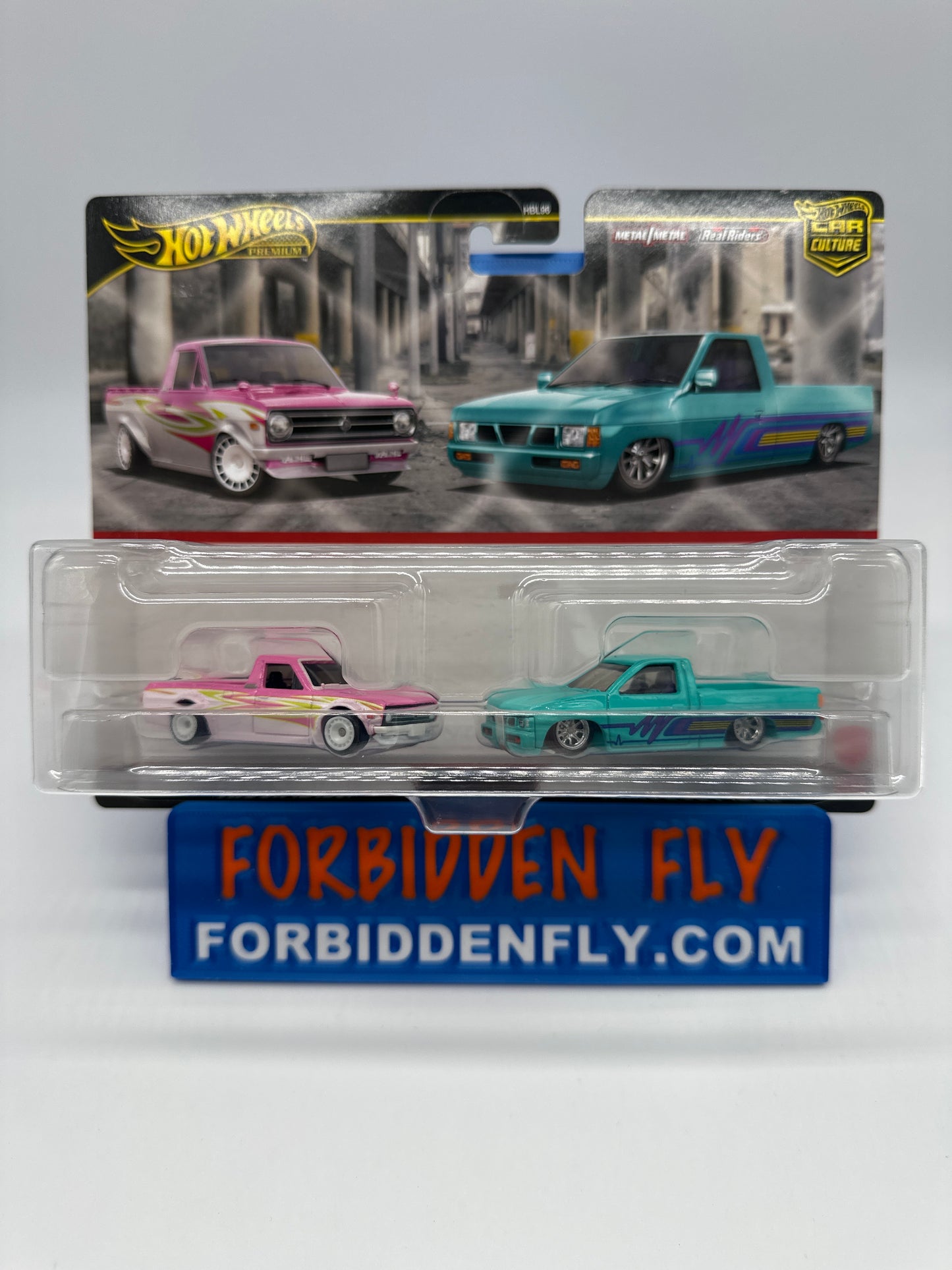 Hot Wheels Car Culture - Target Exclusive Premium 2 Pack - 1975 Datsun Sunny Truck (B120) & Custom ‘93 Nissan Hardbody (D21)