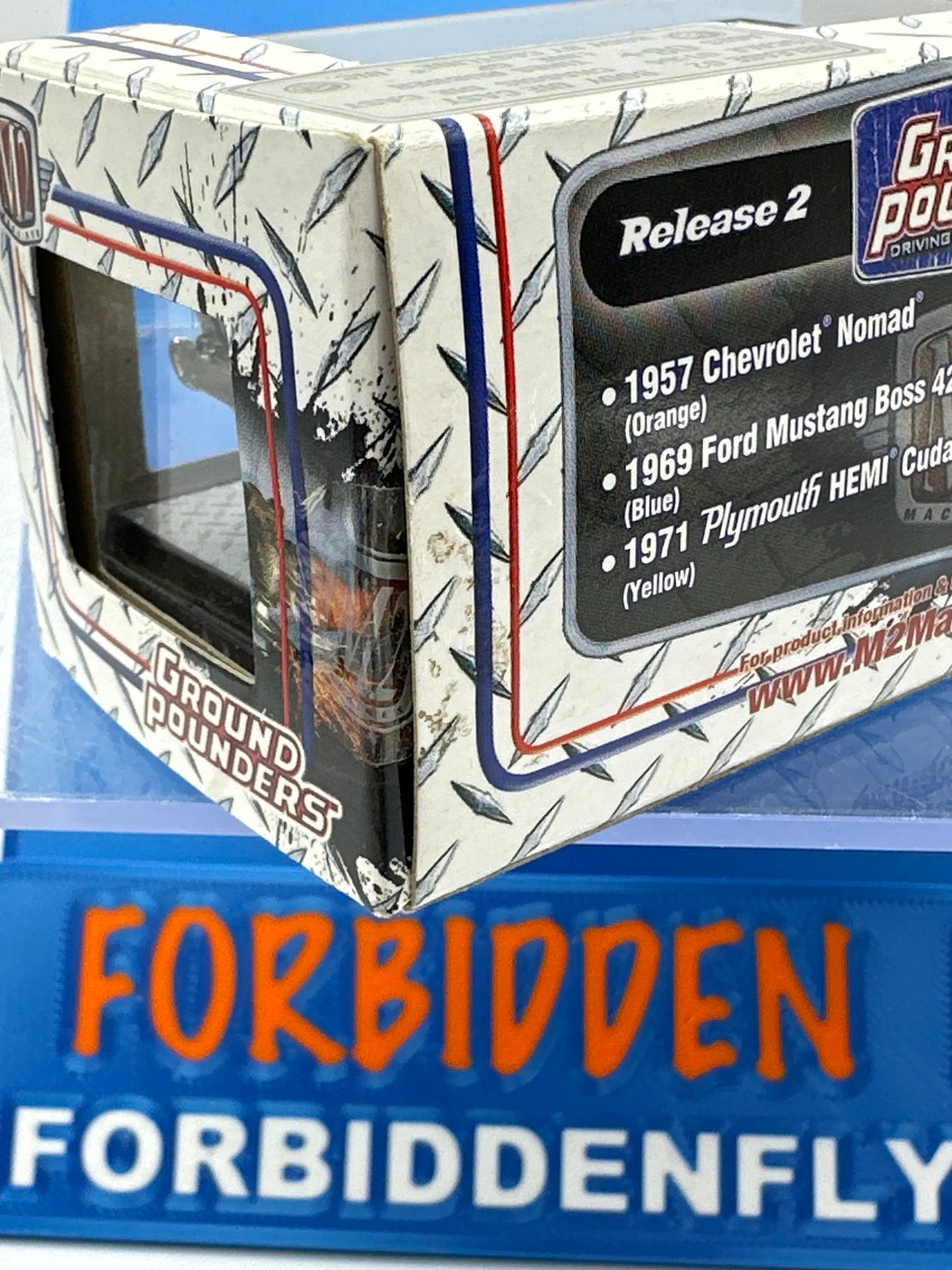 M2 Machines Acrylic Boxed Car - Gold Ground Pounders Series - 1958 Plymouth Fury - Chase