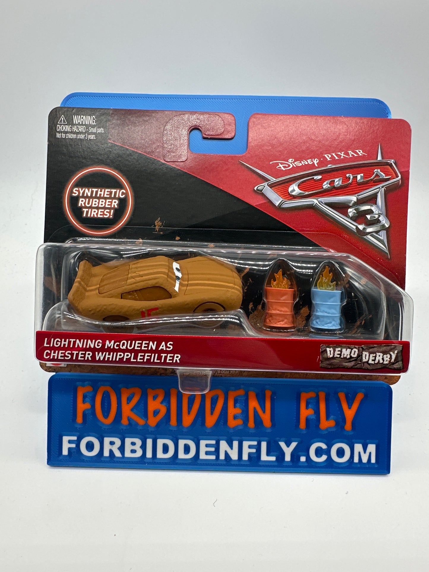 Disney Pixar Cars Movie - Cars 3 Thunder Hollow Demo Derby Lightning McQueen as Chester Whipplefilter with Rubber Tires