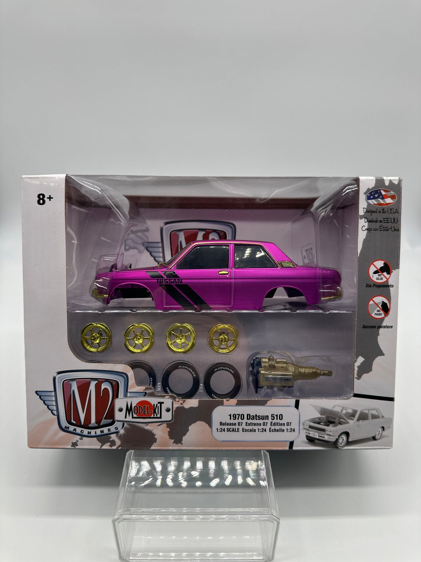 M2 Machines - 1:24 Scale - Model Kit Series - Release 07 - 1970 Datsun 510 - Chase