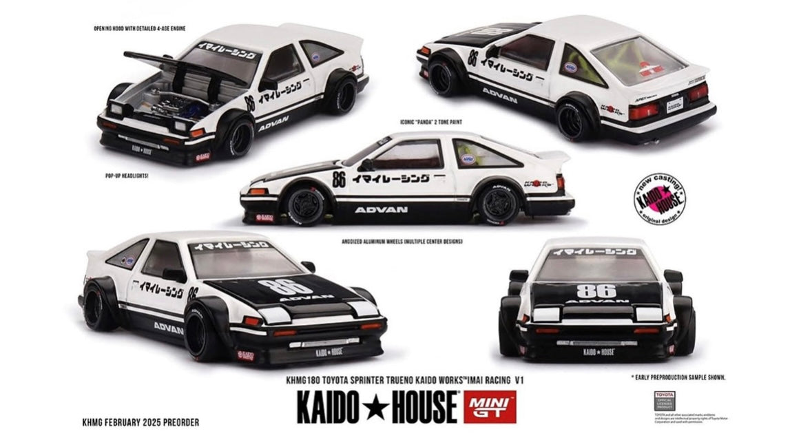 Kaido House (x MiniGT) - Regular #180 - Toyota Sprinter Trueno Kaido Street V1 White