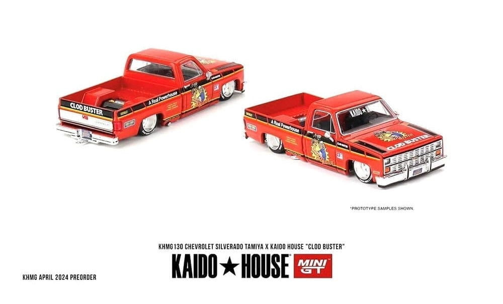 Kaido House (x MiniGT) - Regular #130 - Chevrolet Silverado Tamiya X Kaido House “Clod Buster” - Orange