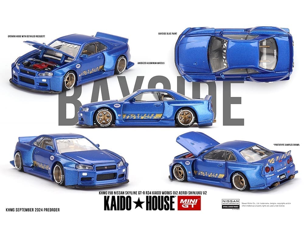 Kaido House (x MiniGT) - Regular #158 - Nissan Skyline GT-R (R34) Kaido Works Shinjuku V2