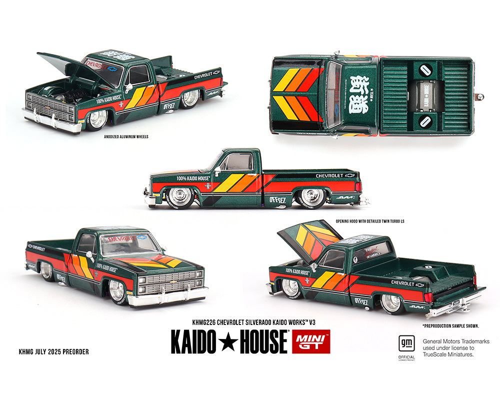 Kaido House (x MiniGT) - Regular #226 - Chevrolet Silverado Kaido Works V3 Dark Green