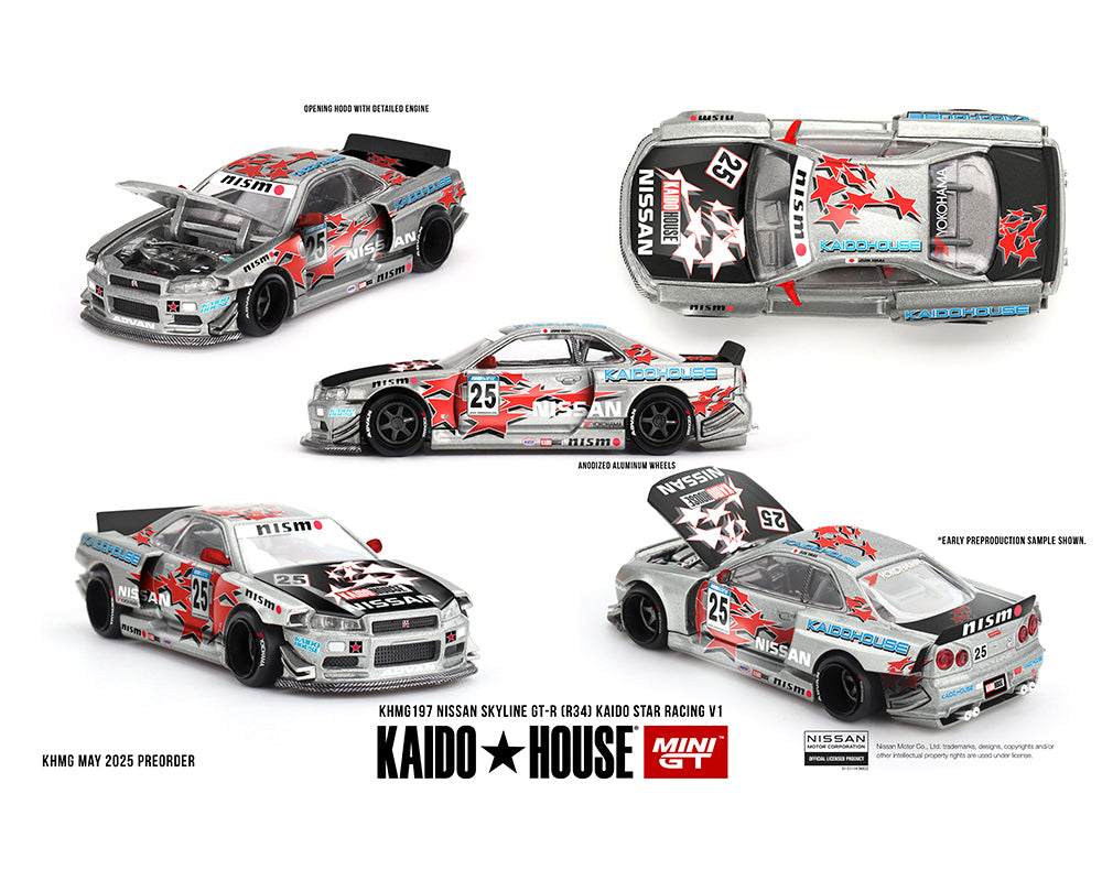 Kaido House (x MiniGT) - Regular #197 - KHMG Nissan Skyline GT-R (R34) Kaido Star Racing V1