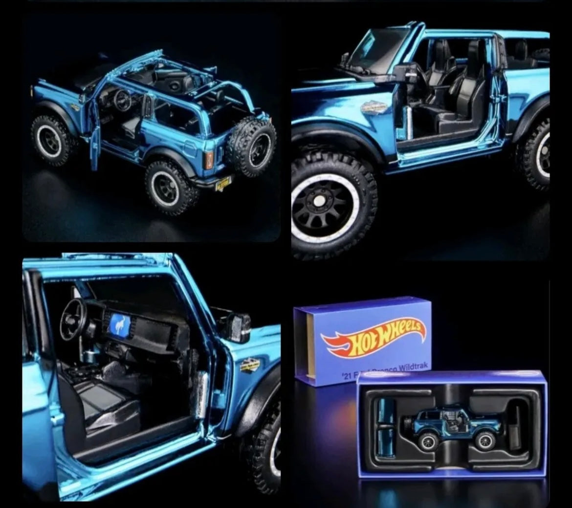 Hot Wheels RLC Red Line Club - 2022 Release - 2021 Ford Bronco Wildtrak - Teal Blue