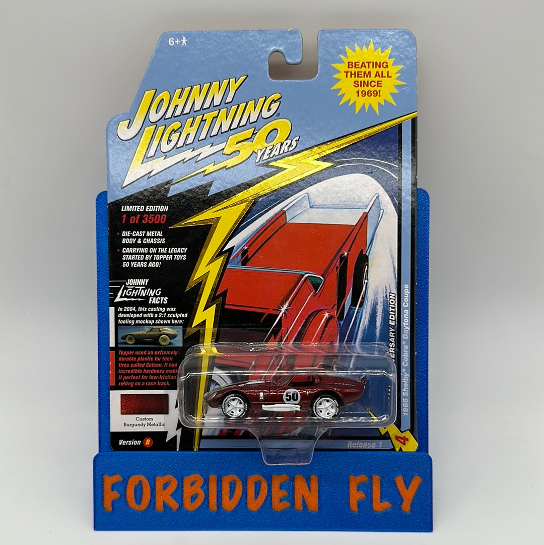 Johnny Lightning Special Anniversary Edition - Release 1 Version B - Burgundy Metallic 1965 Shelby Cobra Daytona Coupe