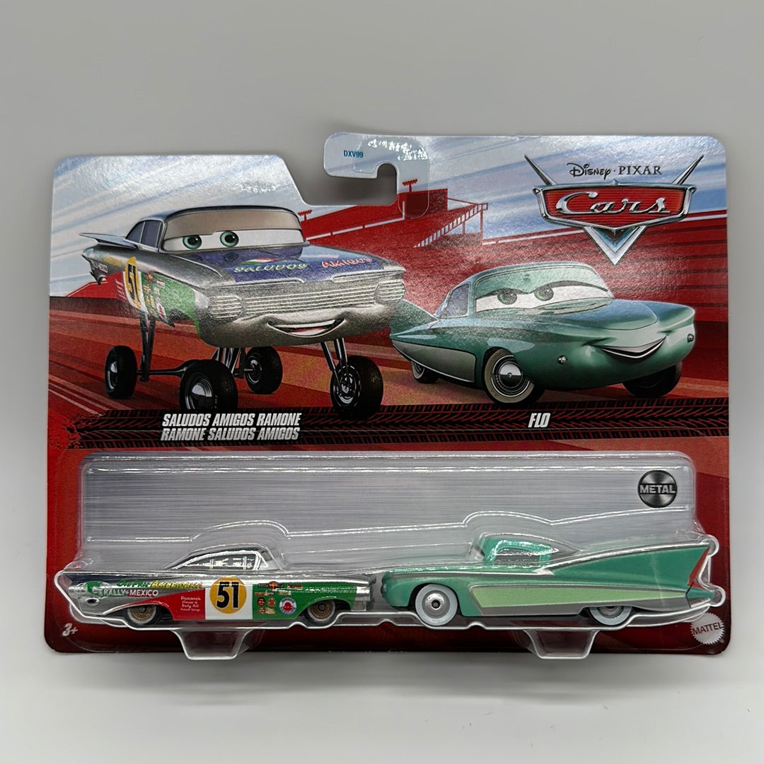Disney Pixar Cars Movie - Two Pack - Saludos Amigos Ramone & Flo