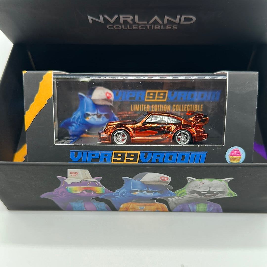 NVRLand Collectibles - Trash Pandas Release Car - Chrome Orange “Vipr Vroom” Porsche 911
