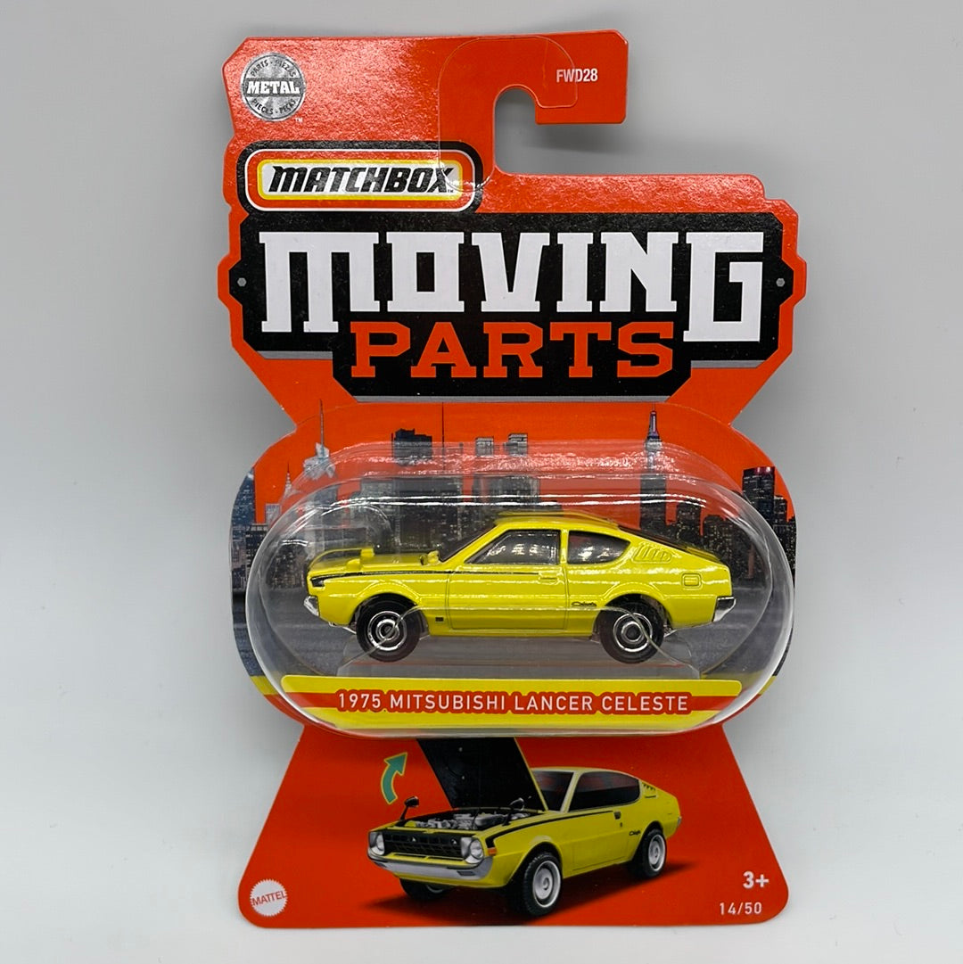 Matchbox Collectors Moving Parts Series - 1975 Mitsubishi Lancer Celeste - Yellow