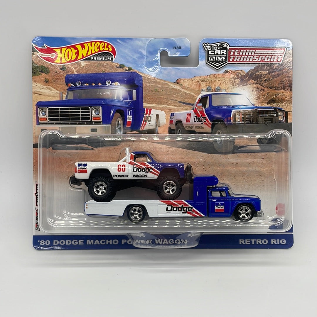 Hot Wheels Car Culture Team Transport - #51 - ‘80 Dodge Macho Power Wagon & Retro Rig