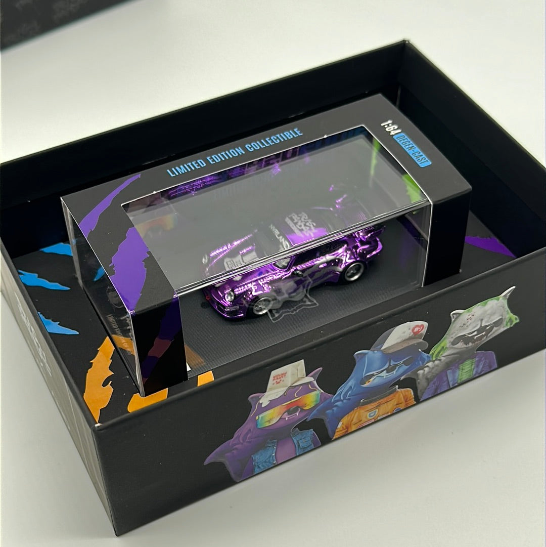 NVRLand Collectibles - Trash Pandas Release Car - Chrome Purple “Fast Eddie” Racer Porsche 911