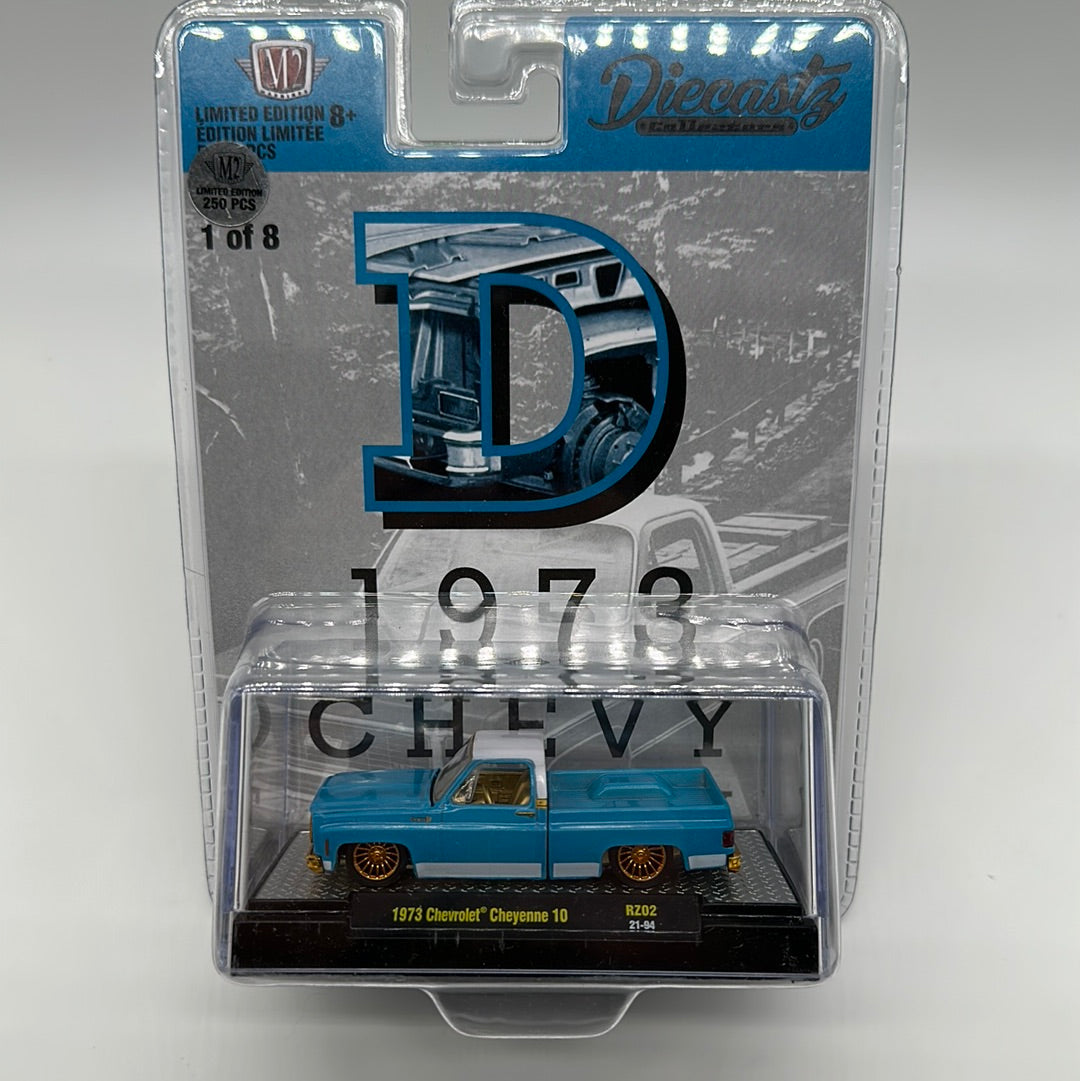 M2 Machines Carded Acrylic - DiecastZ Riverside Show Exclusive Series RZ02 - Complete Chase Set of 8 Various Colors & Model Chevrolet Cheyenne 10