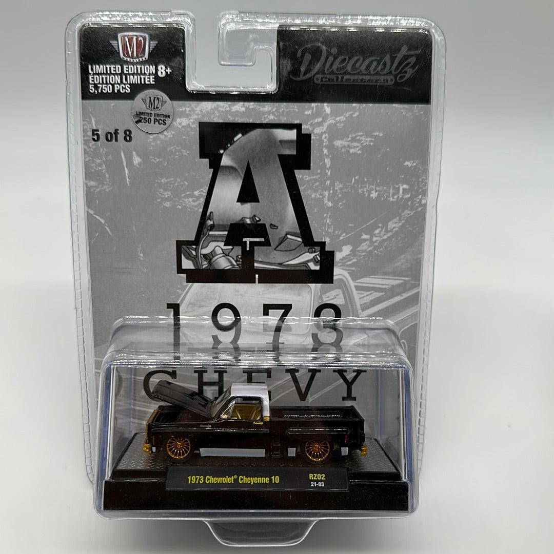 M2 Machines Carded Acrylic - DiecastZ Riverside Show Exclusive Series RZ02 - Complete Chase Set of 8 Various Colors & Model Chevrolet Cheyenne 10